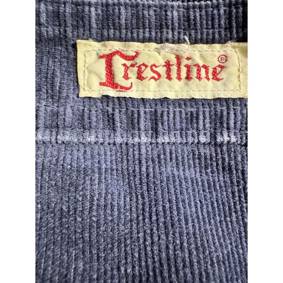 VTG Crestline High Waisted Corduroy Pants Size 10 Straight Leg 1970s Navy Boho - Picture 3 of 14